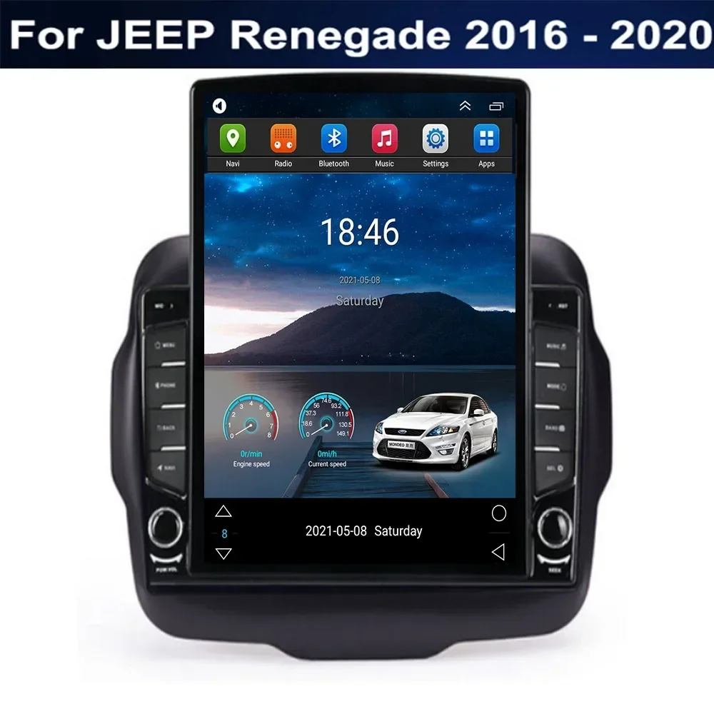 For Tesla Style Car Android Auto 2Din Radio For Jeep Renegade 2016 2017 2018 2019- 2050 Carplay GPS Multimedia Player Autoraido