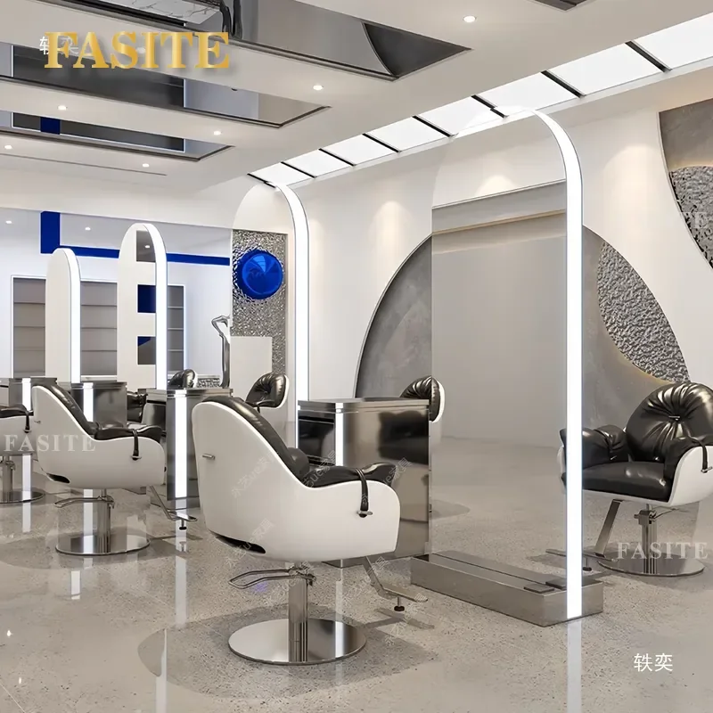 For Barber Shop Hair Floor to Ceiling Single Sided Mirror Full Length Wall Mounted Vanity Table