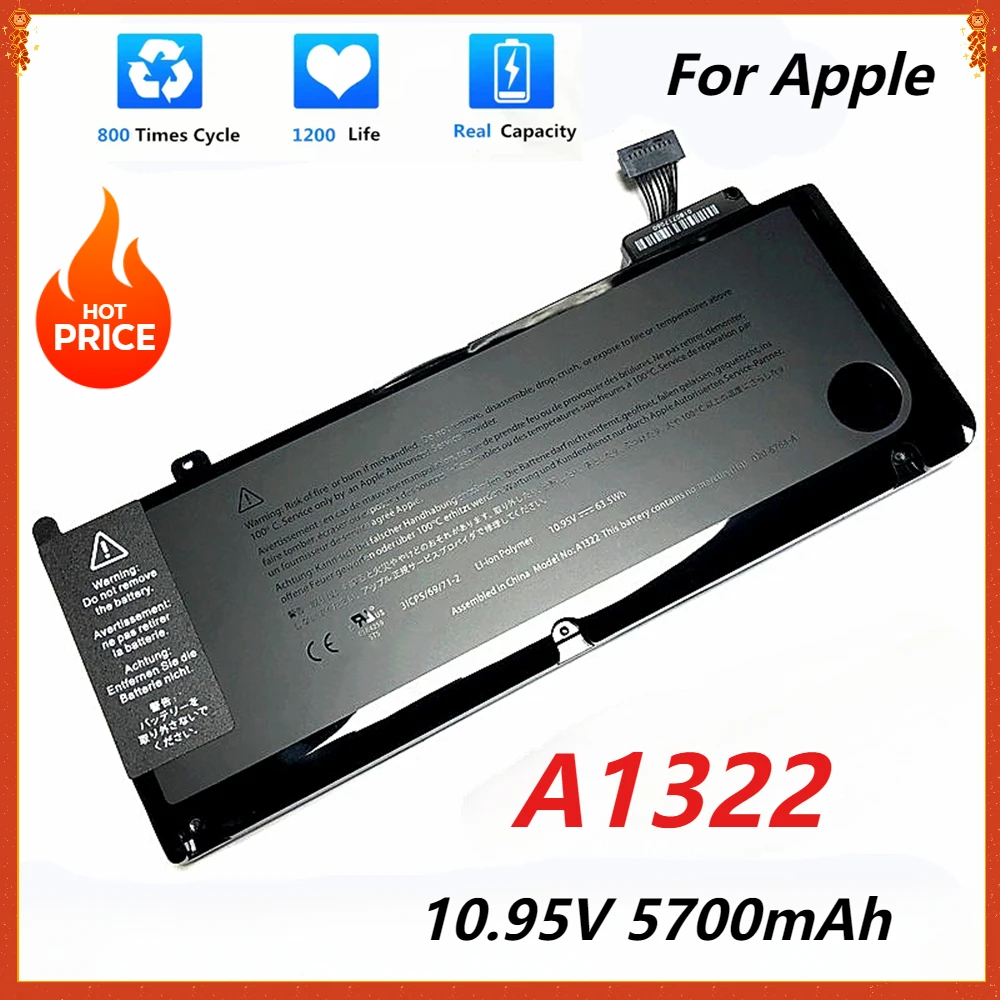 

Новый аккумулятор для ноутбука A1322 A1278 для Apple Macbook Pro 13 дюймов A1278 2009 2010 2011, аккумулятор 10,95 В