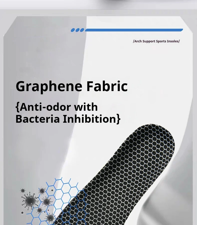 Schwarze orthopädische Einlegesohlen mit Fußgewölbestütze, stoßdämpfende Sporteinlagen, atmungsaktive, geruchsneutrale Schuhpolster, 2 Stück/4 Stück. – Detail 8