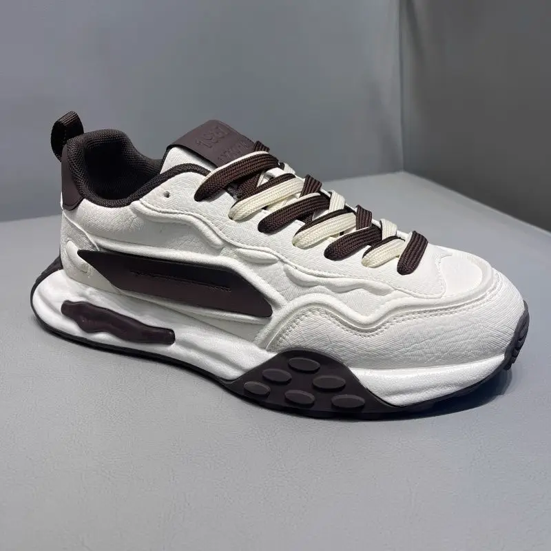 Flat Bottom Heightening Male Footwear 2025 Autumn New Men's Casual Shoes  Comfortable Breathable Sneakers Fashion Wear-resistant