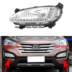 For Hyundai Santa Fe  IX45 2013 2014 2015 LED Fog Lamp Car Front Bumper Grille Signal Lamp Driving Fog Lights Assembly