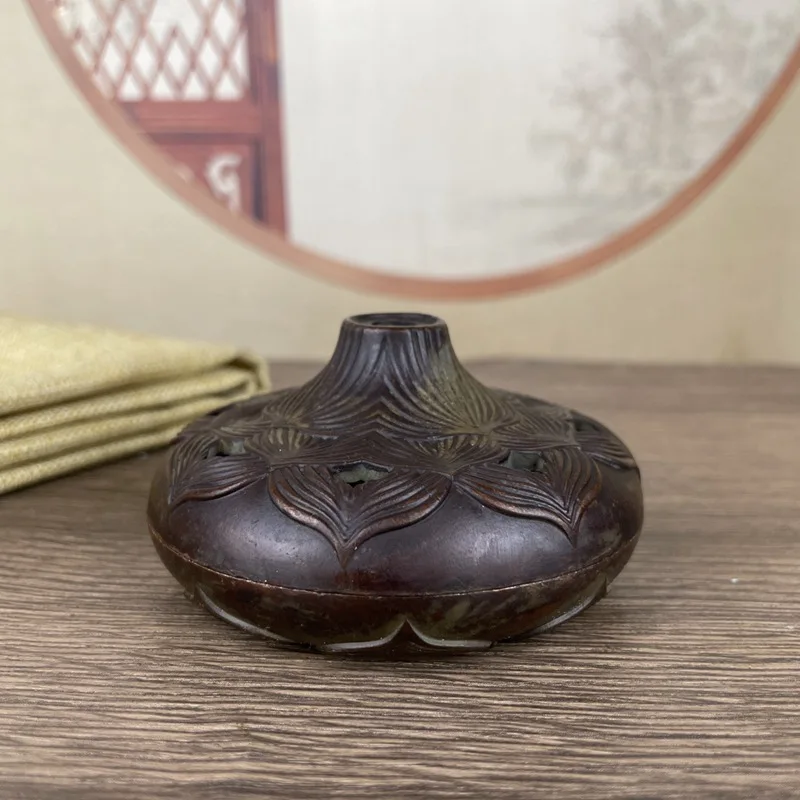 

Chinese Style Incense Burner for Home Indoor Round Lotus Incense Holder Aromatherapy Burner Ornament