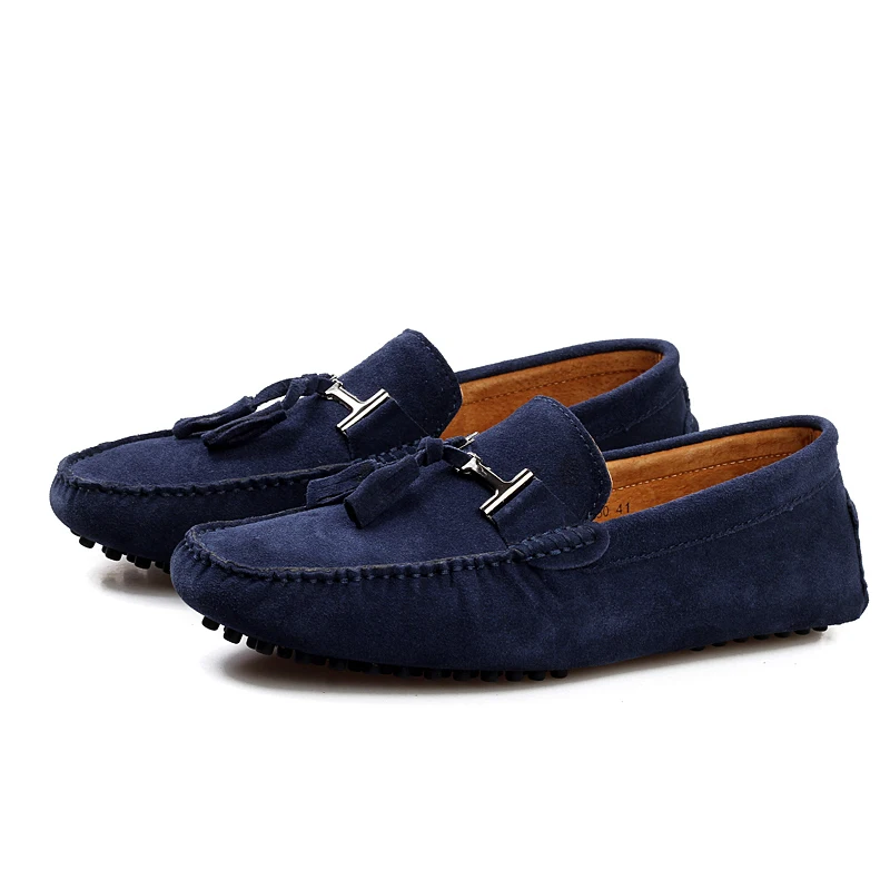 Men Loafers Spring Summer Suede Leather Casual Shoes Men\'s Slip-ons Luxury Brand Mocassin Man Plus Size 50 51 52 53 for Big Foot