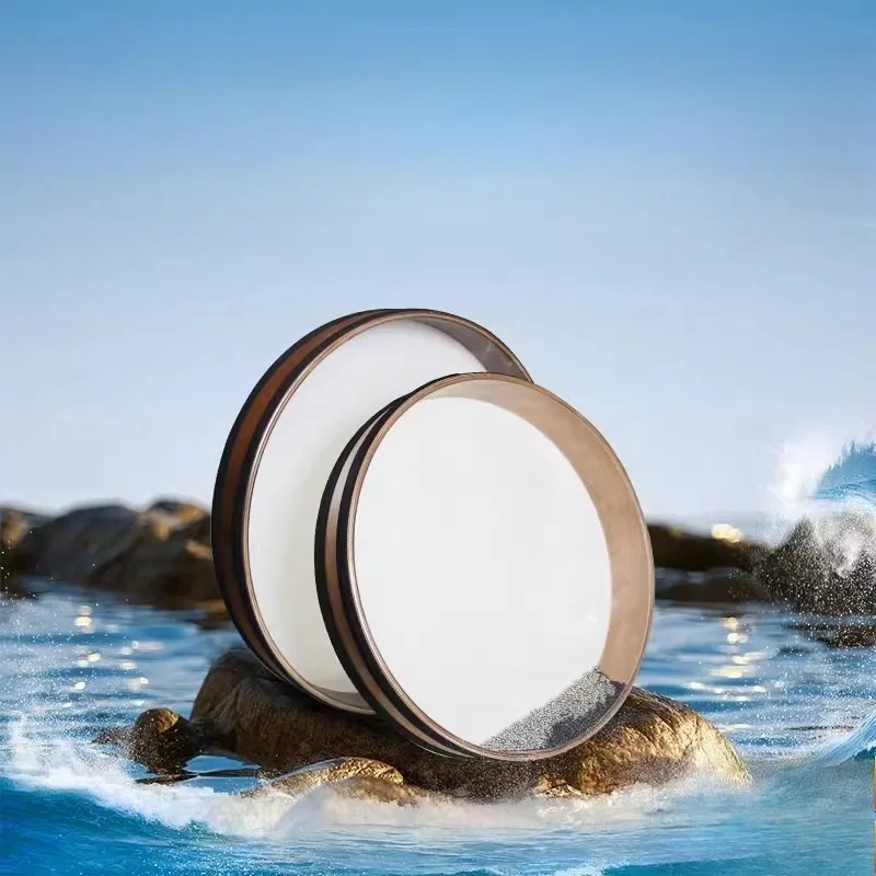 12-22 Inch Ocean Drums With Bag Sound Healing Sheepskin Wave Drum Relaxation Handheld Bead Drum Meditation Percussion Instrument
