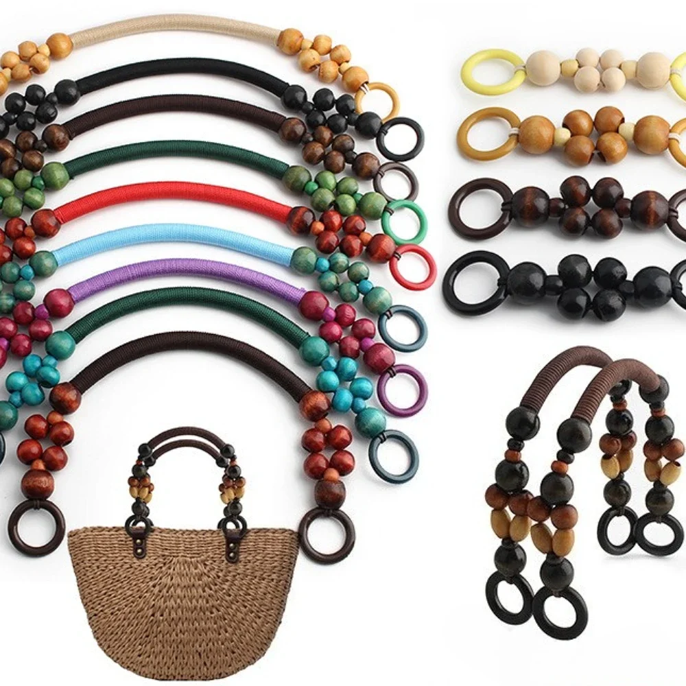 

Набор для изготовления сумок своими руками с ручками, деревянные бусины, плетеная веревка, тканые аксессуары в стиле ретро, металлические кольца, бамбуковые корзины, принадлежности для рукоделия