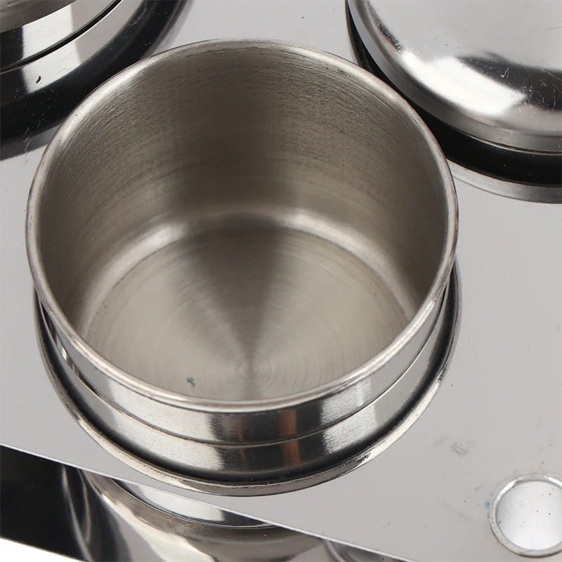 3/5 pçs inoxidável dappen prato copos conjunto salão de beleza manicure acrílico pó líquido recipiente organizador bandeja dappen prato ferramentas da arte do prego