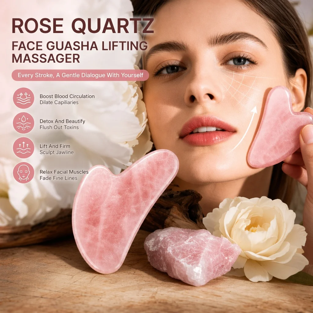 Natural Jade Scraper Face Gua Sha Massager Skin Scraping Lifting Massage Face Gouache Scraper Wrinkle Remover Reduce Swelling