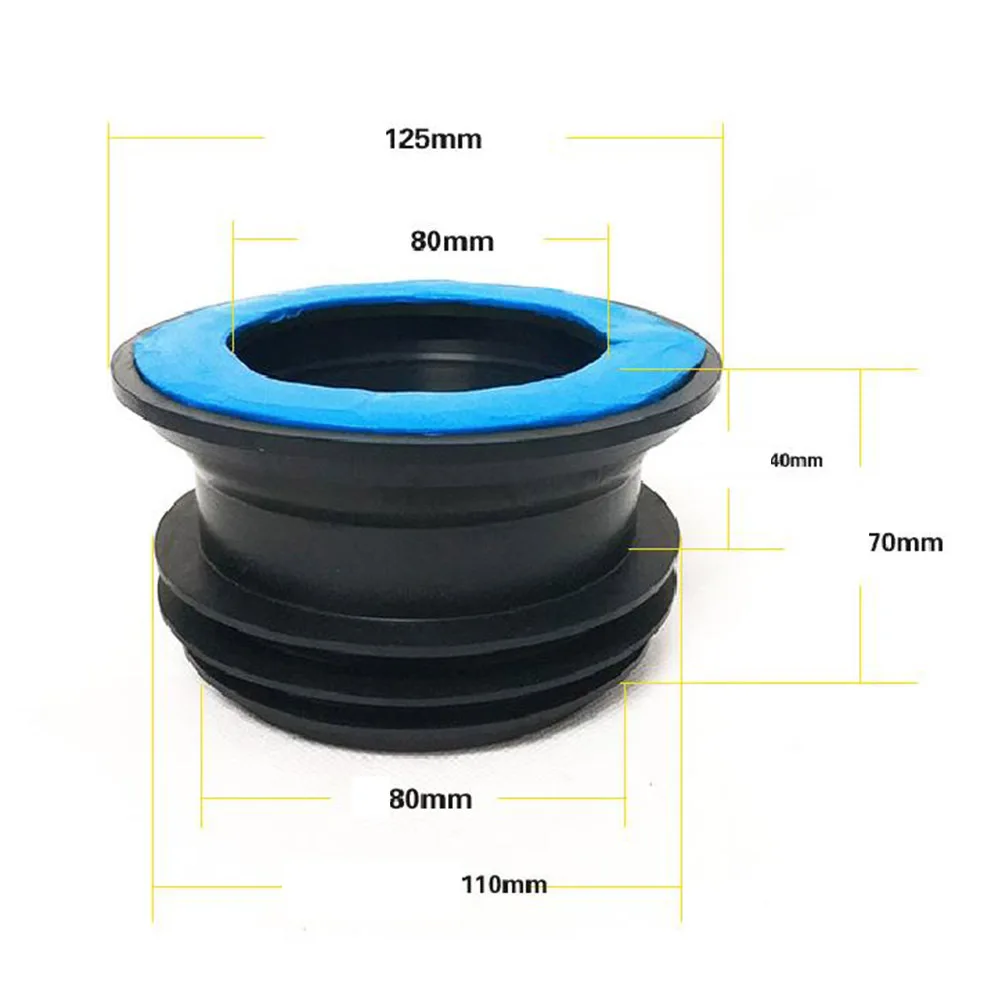 

1pc Toilet Sealing Ring Thickened Rubber Drain Seal Odor Resistant Floor Gap Seal For Universal Toilet Flange Blue