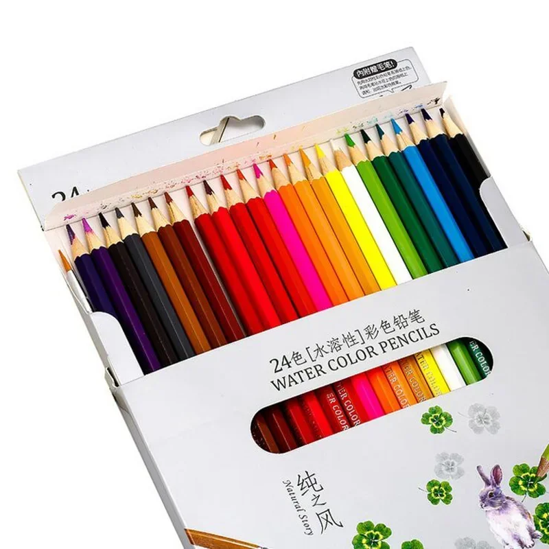 Alam Cerita Pensil Warna untuk Menggambar 12/18 Colores Pensil Set Krayon Alat Tulis Kantor Sekolah Putaran