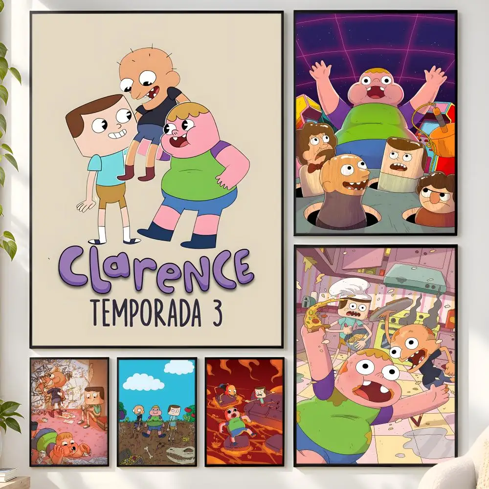 Cartoon C-Clarence TV Poster Matte Wall Peel And Stick Decor Bedroom Living Room Office Dorm Home