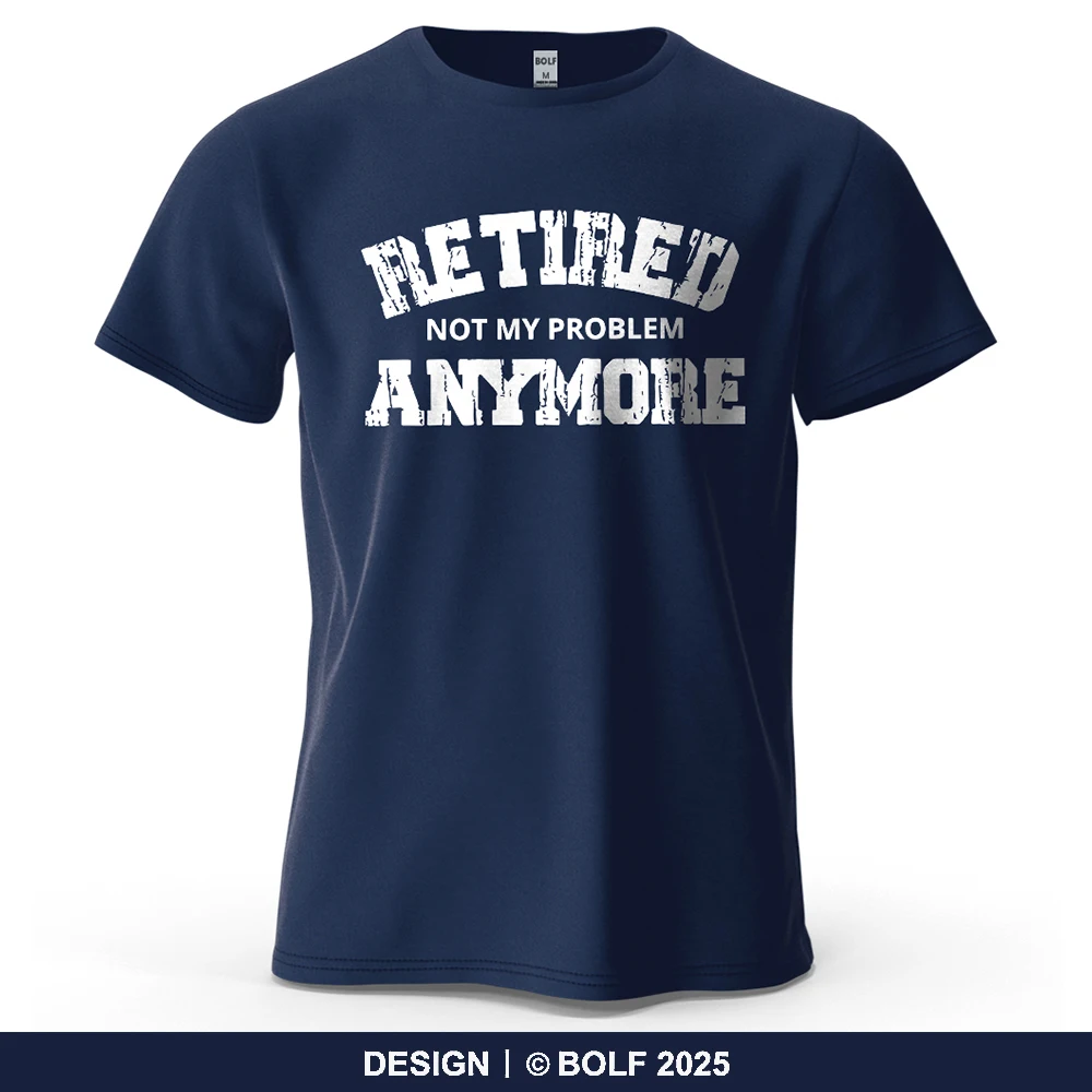 Retired Vibe Printed Men's T-Shirt 100% Cotton Oversized Relaxed Graphic Tees for Women Tops Tees Casual Streetwear