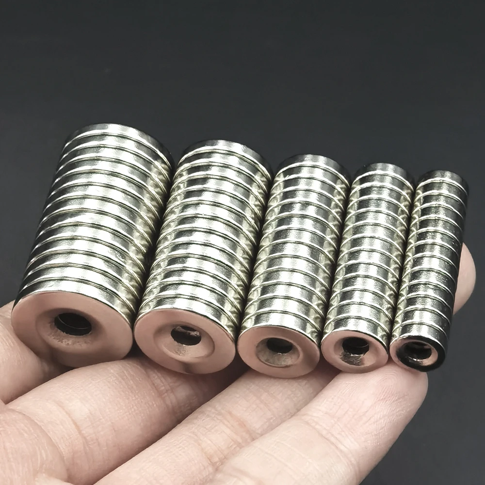 Super Strong Powerful Neodymium Magnets 8/10/12/15/20/25/30mm x3/4/5/6mm Small Circular Round Magnet with a Screw Hole in center