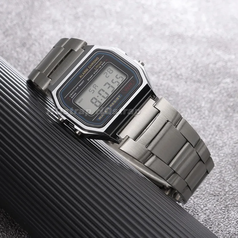 Für Casio Metall-Uhrenarmband 18mm für AE1200/1300 F-91W F84 F105/108/218 A158W/168 Edelstahl Sicherheits-Faltschließe Uhrenarmband – Detail 9