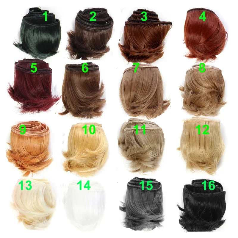 1piece 5cm black white brown  color straight doll hair for 1/3 1/4 BJD doll diy hair