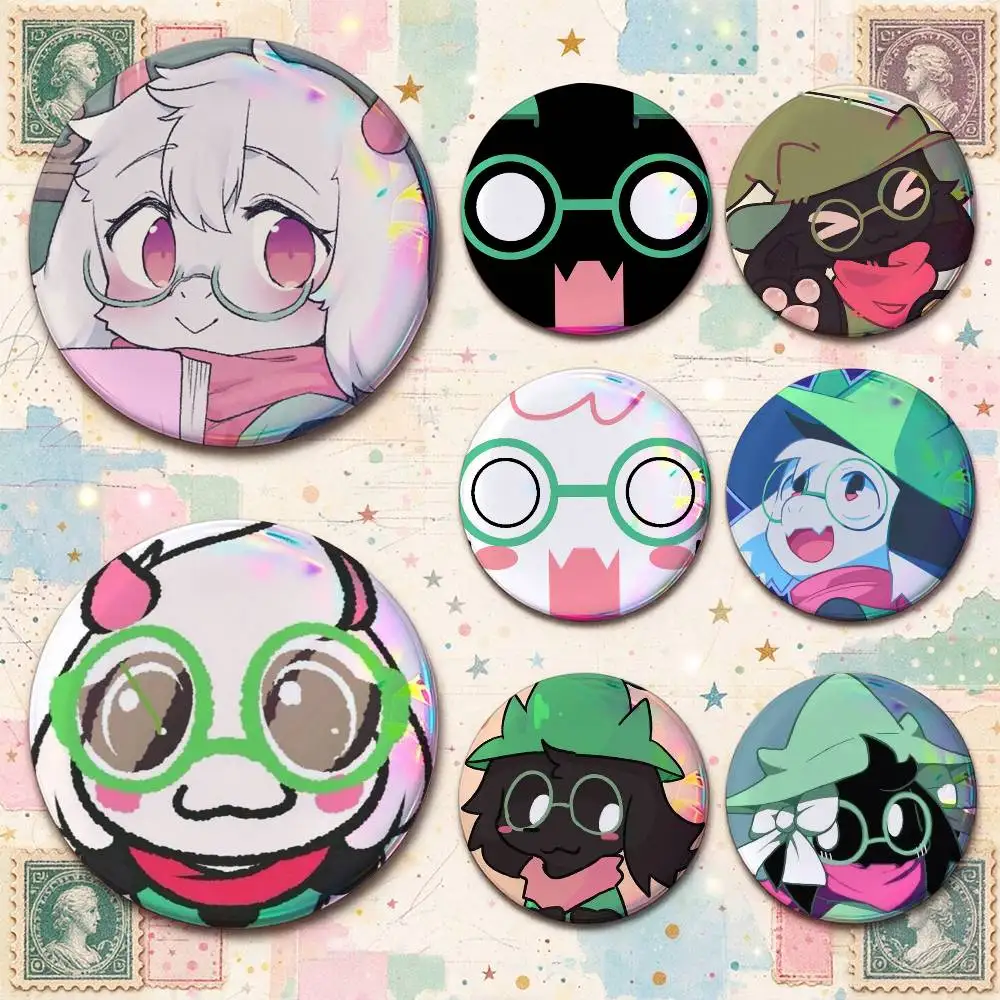 D-Deltarune Cute Ralsei  25mm 32mm 44mm 58mm Anime Badges Brooches DIY Pins Decorations Birthday Gifts