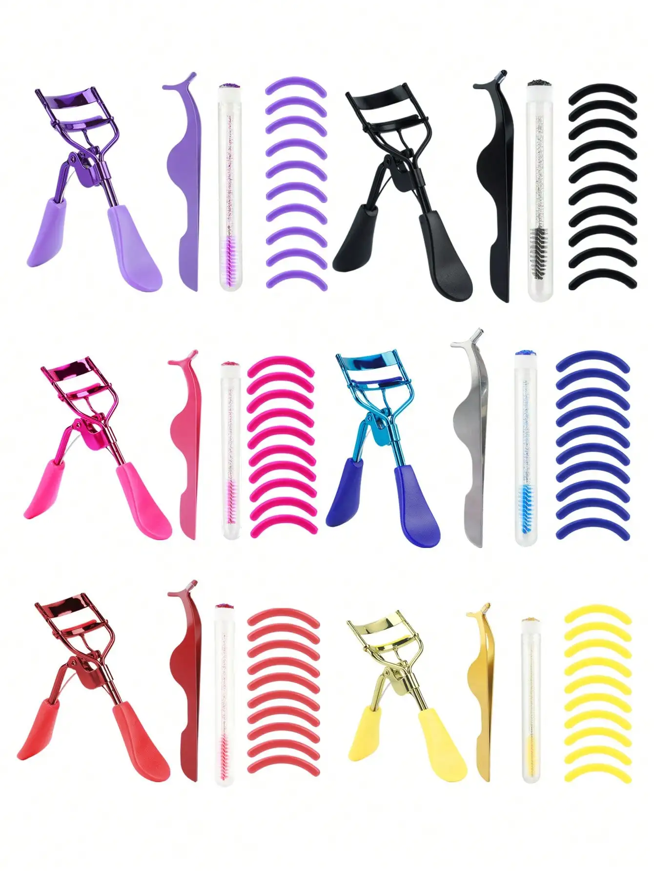 13Pcs Eyelash Tools Set, Eyelash Curler Replacement Rubber Pads, Lash Brushes, False Lash Eye Makeup Tools
