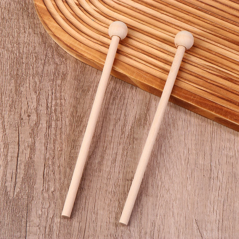 Martillo de percusión de madera de 20cm, palo de tambor, xilófono profesional, mazo de Marimba, baquetas, piezas de percusión, longitud 205MM, 1 par