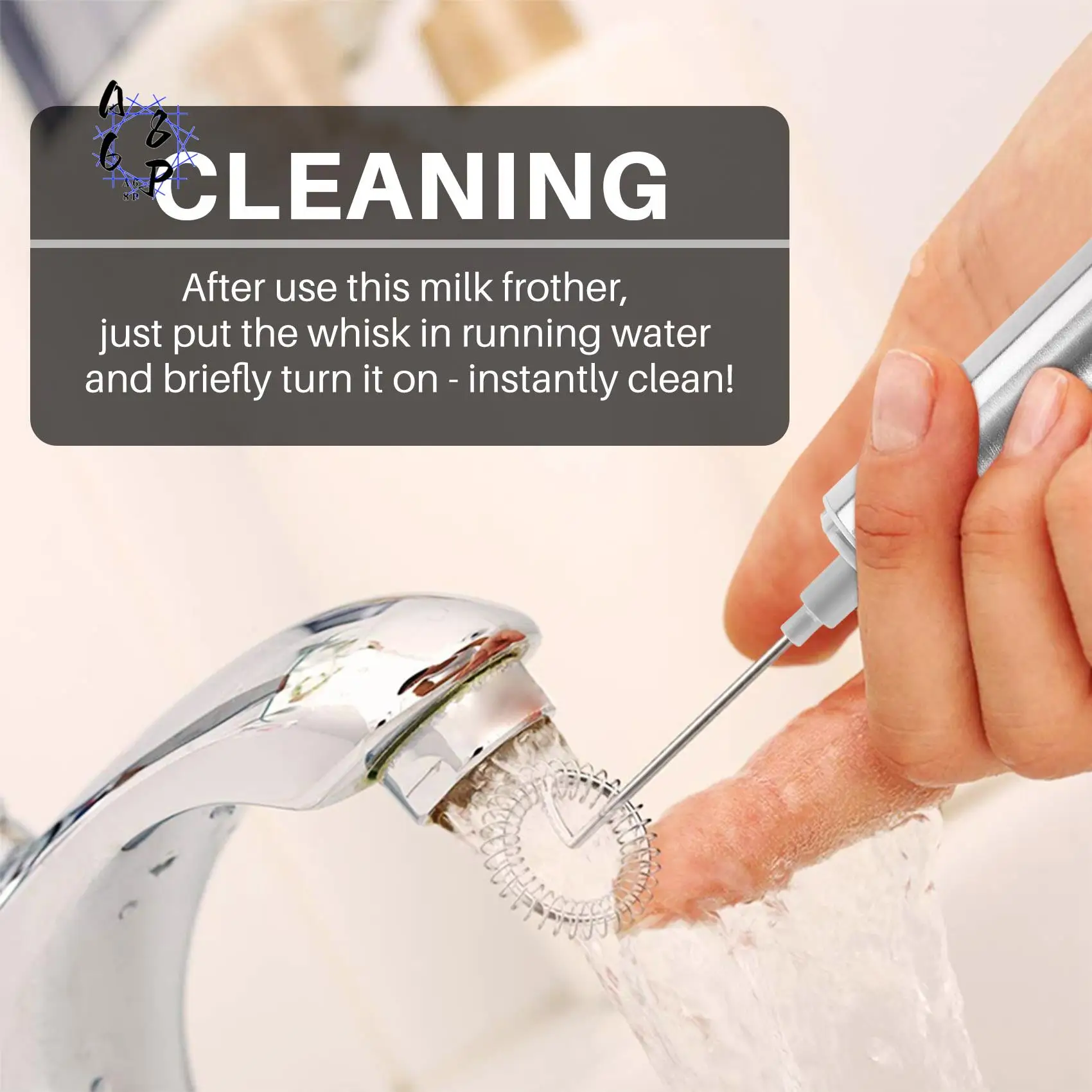 

A68P-Milk Frother Handheld Three-Layer Of Whisk- Battery Operated Electric Foam Maker For Coffee, Latte, Hot Chocolate