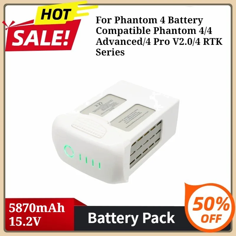 

Drone 5870mAh 15.2V Battery for Phantom 4 Battery Compatible Phantom 4/4 Advanced/4 Pro V2.0/4 RTK Series