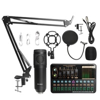 BM800 Microphone BT Mixer V10X Pro Sound Card Condenser Game Audio dj Live Broadcast MIC USB OTG Recording Professional