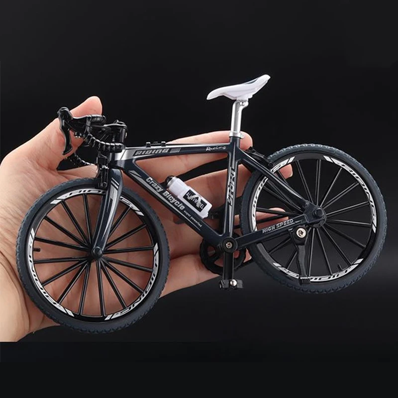 Simulation Alloy Bicycle Model 1:8 Classical Road Bike Racing Bend Road Collect Creative Ornament Gift Box Boy For Children