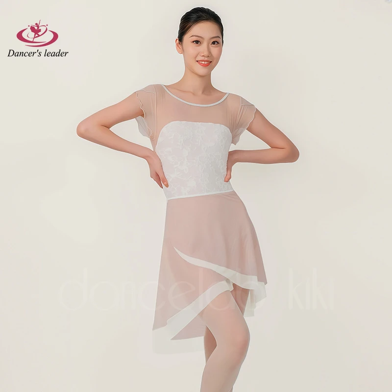 Balletto Danza Maglia Maniche con volant Professionale Temperamento femminile per adulti Dimagrante Danza Pratica yoga Body Suit