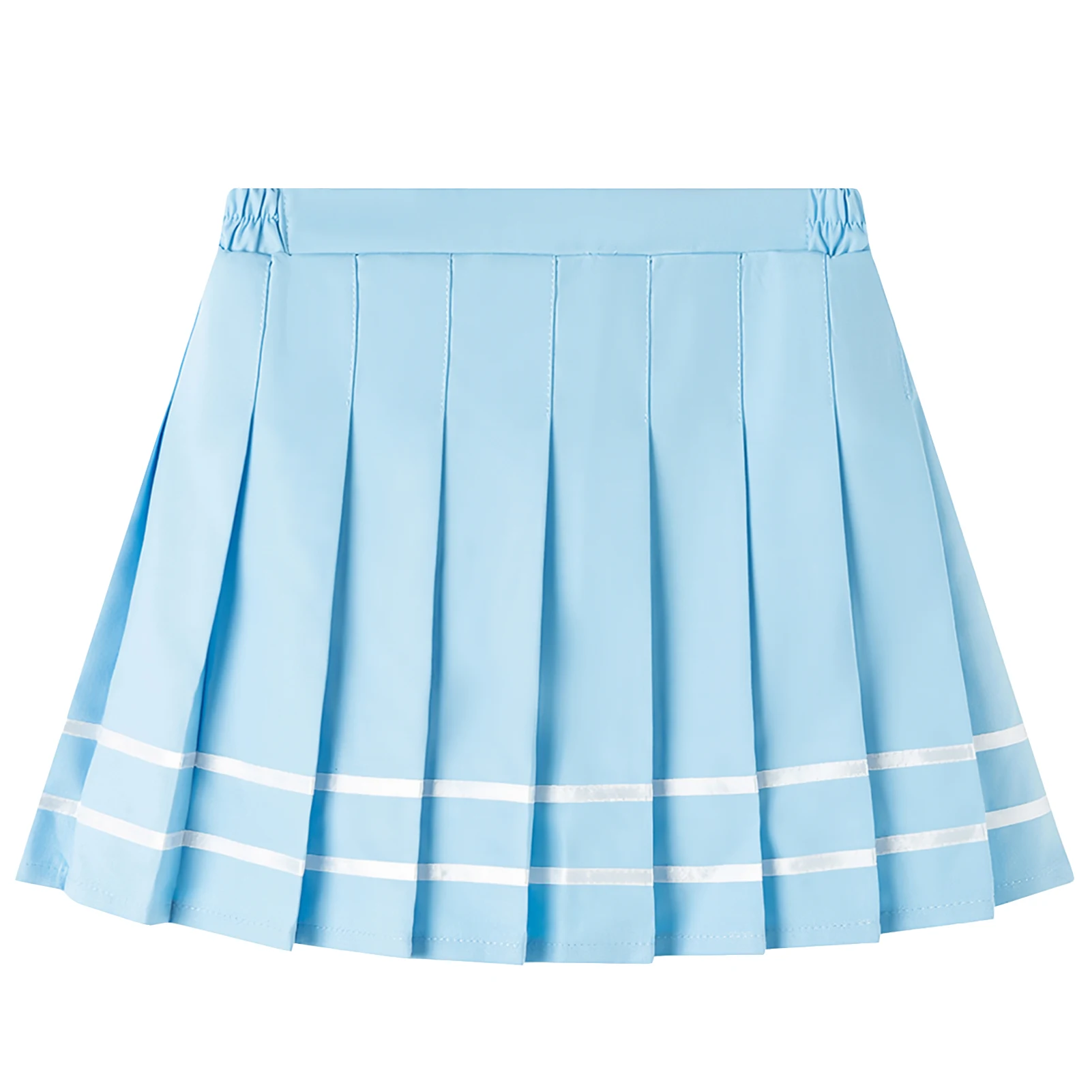 Girls Pleated Skirt Kids Tennis Elastic High Waist Uniform Plaid Skirts Children's Mini A-Line Dance Skits with Lining Shorts