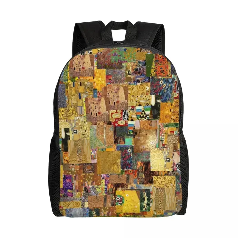 Druk 3D Gustav Klimt Malarstwo Art Plecaki dla dziewcząt Chłopcy Torby szkolne Mężczyźni Kobiety Bookbag Pasuje do 15-calowego laptopa