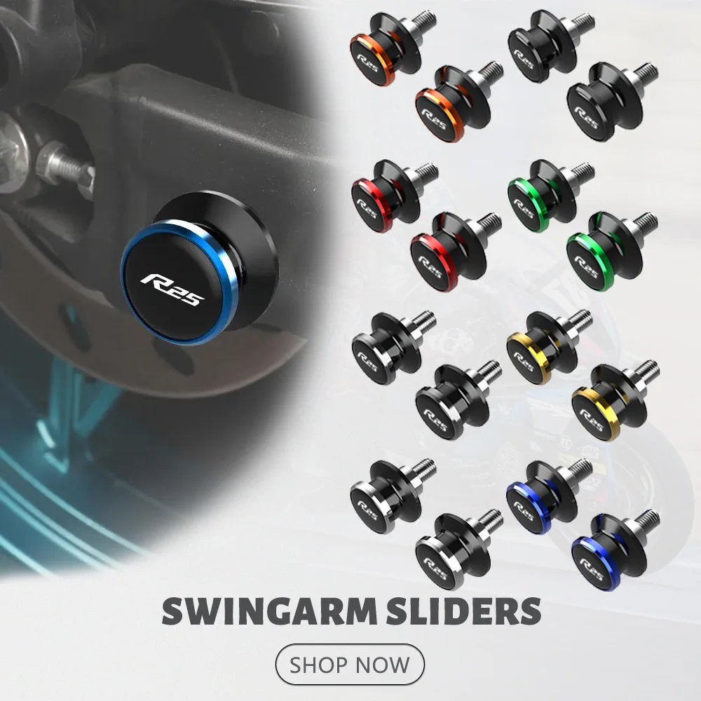 

Motorcycles Accessories 6MM Swingarm Spools Stand Screws Swingarm Sliders For YAMAHA YZF R25 YZF-R25 2014 - 2020 2021 2022 2023