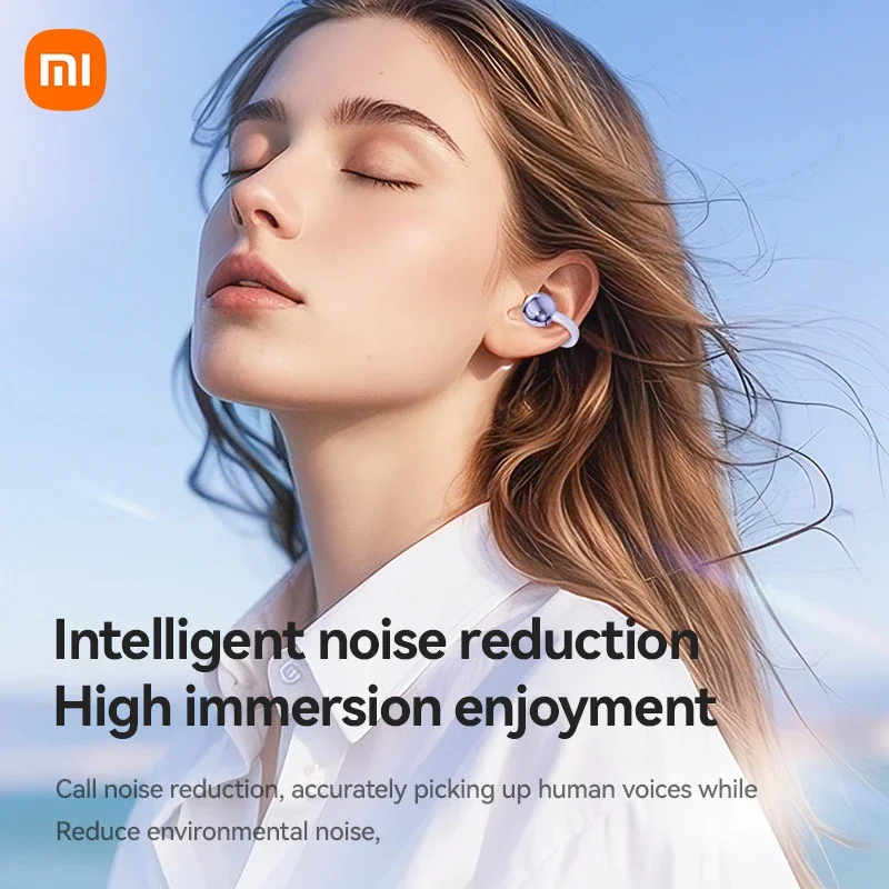 Xiaomi New Wireless Bone Conduction HIFI Bluetooth 5.4 Earphone Clip On Ear With Mic Digital Display Waterproof Sport Headsets