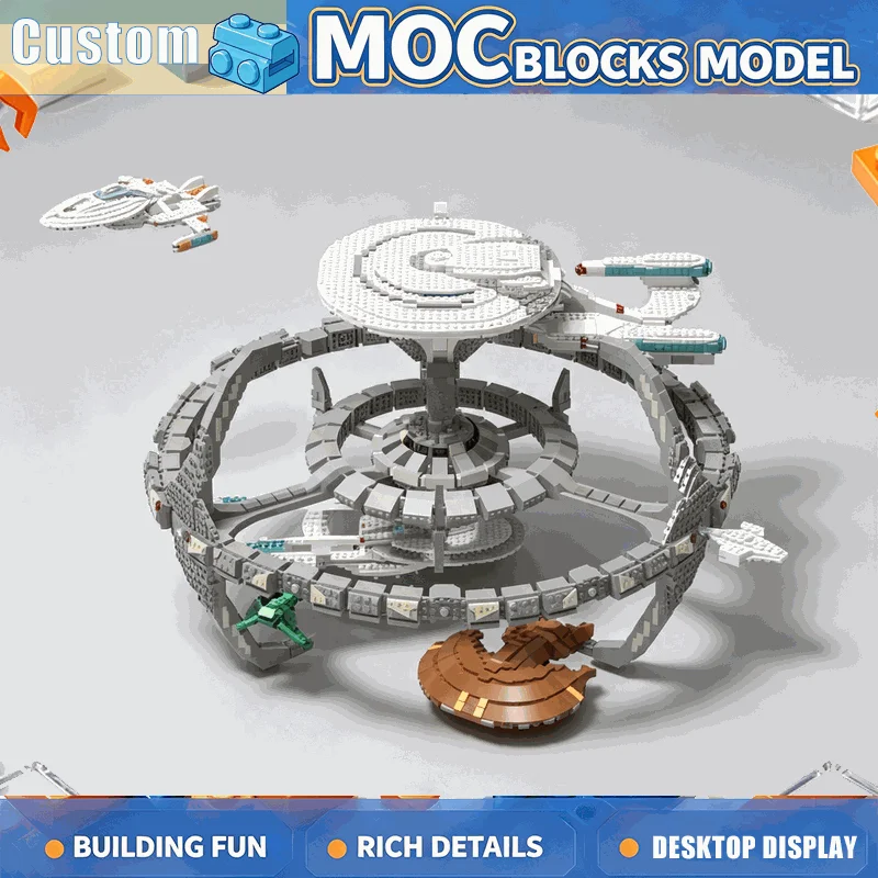 2894Pcs Sci Fi Orbital Space Station Building Blocks Ring Port With Mini Shuttle Connector DIY Assembly Model Collection Gifts