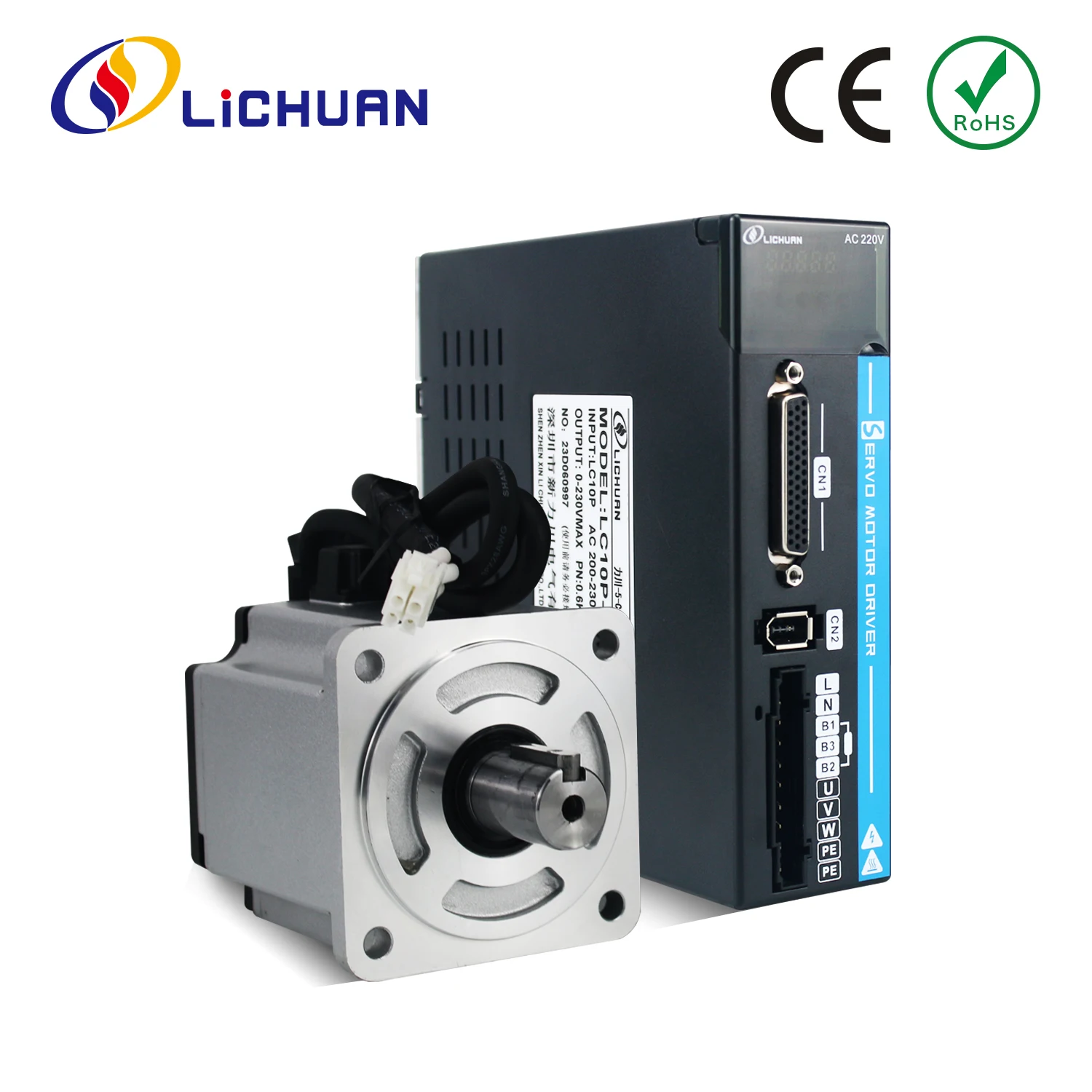 Lichuan A5 220V 3000RPM AC Servo Motor And Drivers Controller 200W400W600W750W1000W AC Servo Motor Drivers Kit for Robot Machine