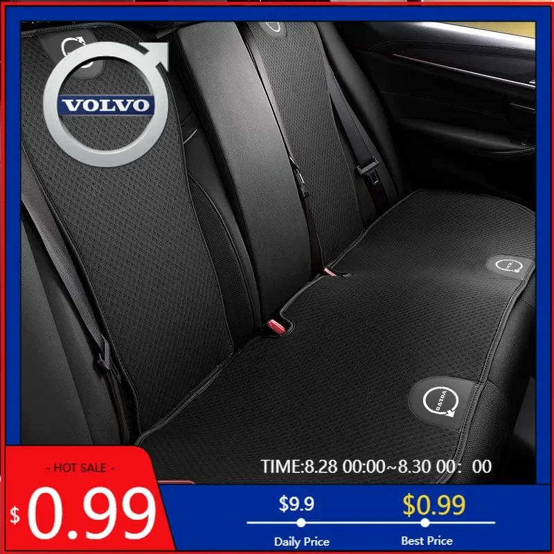 

2026 Hot For Volvo Steering Covers Car Seat Cover Ice Silk Front Rear Seat Mat Protector For Volvo XC90 V90 V60 XC60 V40 EC40 EX