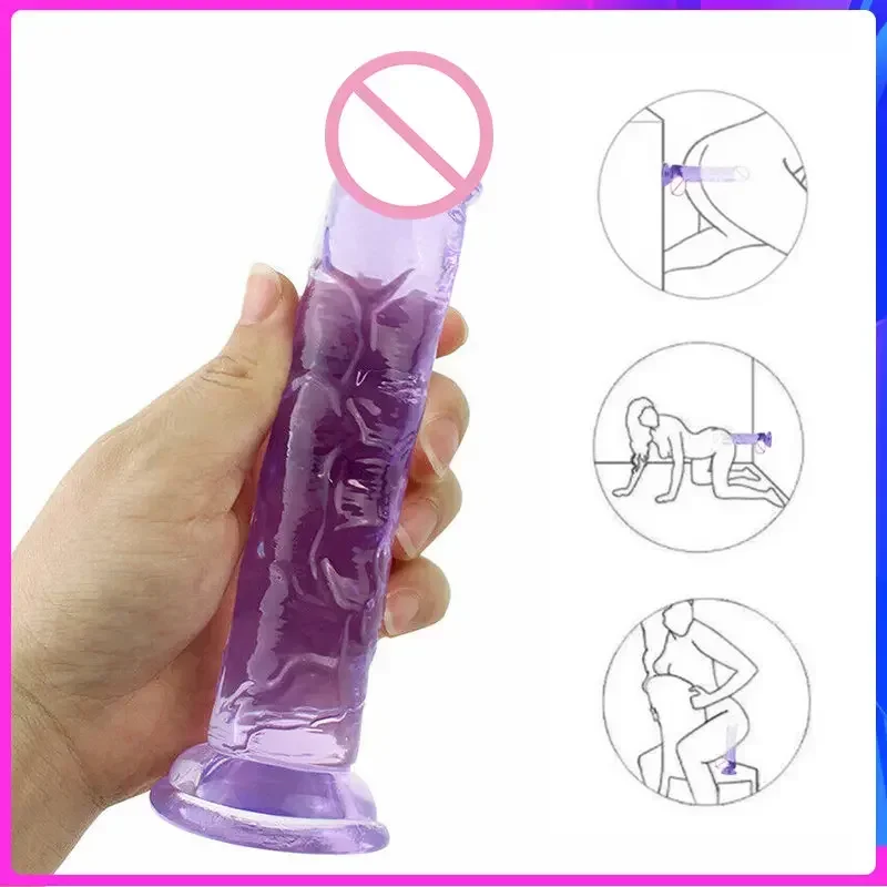 Big Dildo Realistic For Women Soft Jelly Dildo Vaginal Anal Plug Penis Strong Suction Cup Female Masturbators Sex Toys For Adult