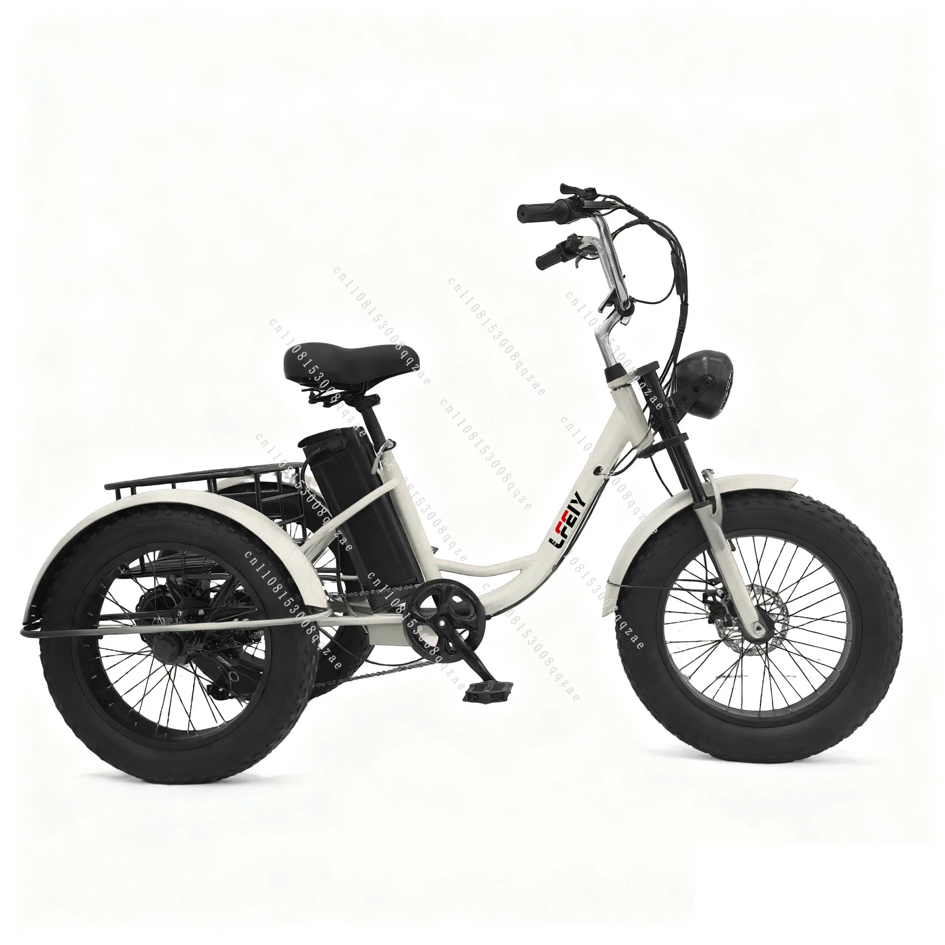 20-Inch Fat Tire Lithium Battery Power Tricycle, Pedal Tricycle Snow Lithium Battery Bicycle Processing Customization