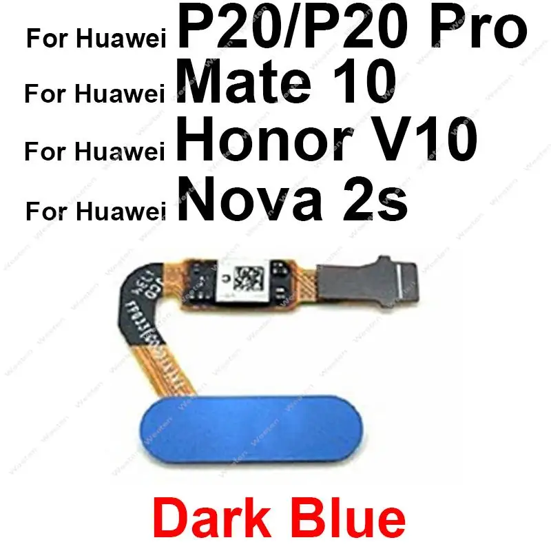 For Huawei P20 P20 Pro Mate 10 Nova 2S Fingerprint Touch Sensor Flex Cable For Honor View 10 V10 Home Return Key Flex Ribbon