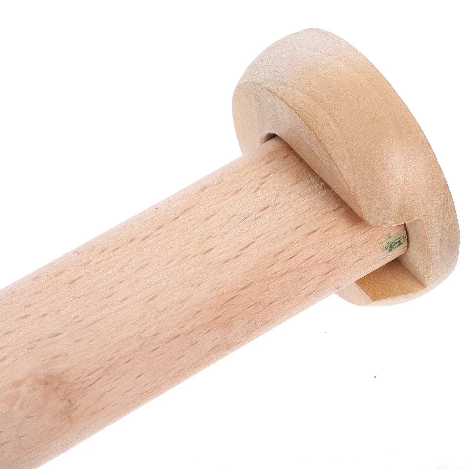 Solid Beech Wood Closet Rod 40-50Cm Wooden Hanging Rod for Wardrobe Heavy Duty Clothing Organizer Easy Mount Flange Seat Space