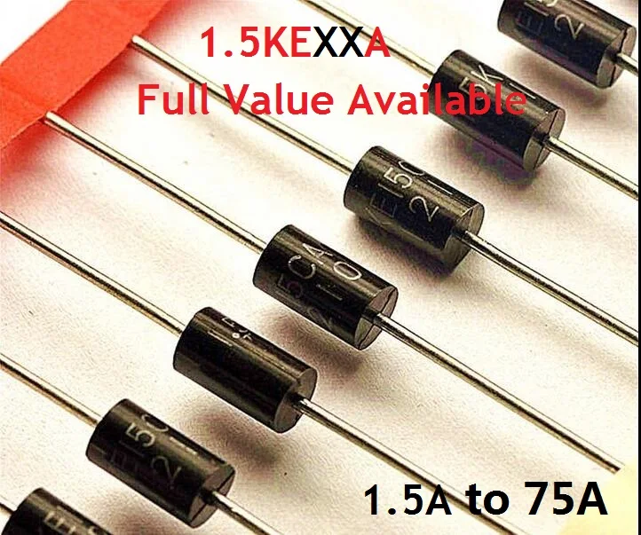 20PCS 1.5KE33A 1.5KE36A 1.5KE39A 1.5KE51A 1.5KE75A 33A 36A 39A 51A 75A TVS Diode