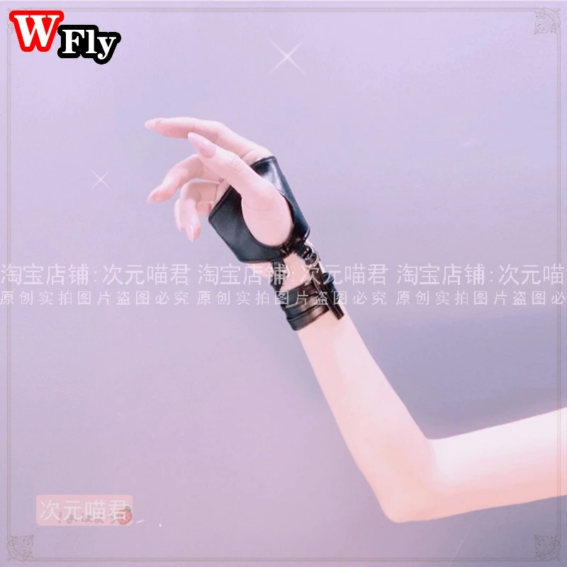 Exposed finger strap punk Lolita half Palm Gloves hot girls JK Cosplay Goth Harajuku wristband sexy COOL Unisex party locomotive