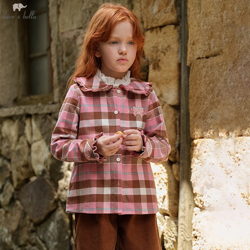 

Dave Bella Children's Plaid Autumn Spring Shirt Girls Casual Outdoor Long Sleeve Blouse Tops Formal Party Clothes DK3253679