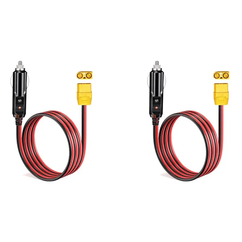 2X Lighter Charging Cable XT90 Female Connector To Car Cig Lighter Male Plug For Solar Generator Power Station 14AWG 12V-A08Q