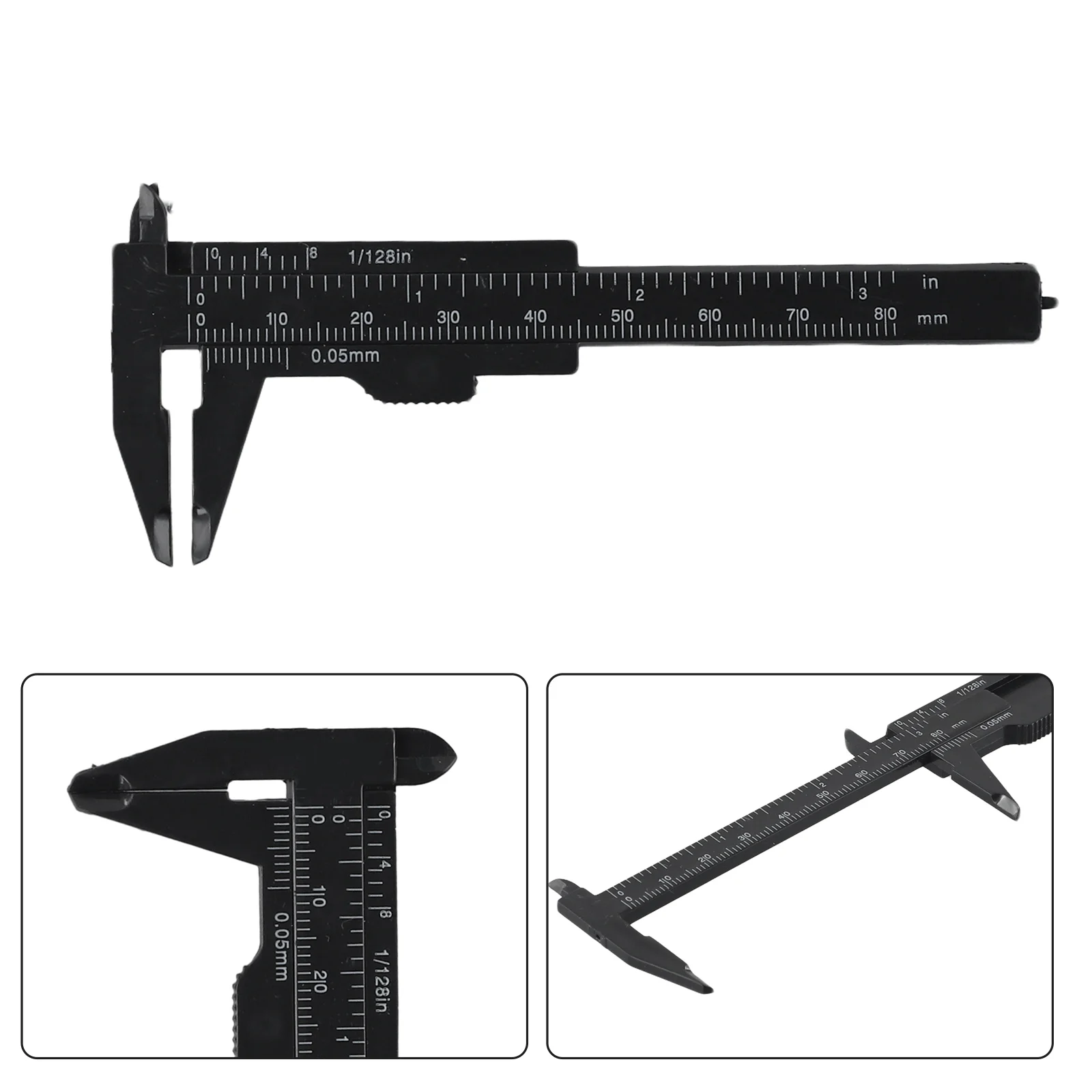 1pc 0-80mm Mini Plastic Sliding Vernier Caliper Gauge Measure Tool Ruler Micrometer For Jewelry Measurement