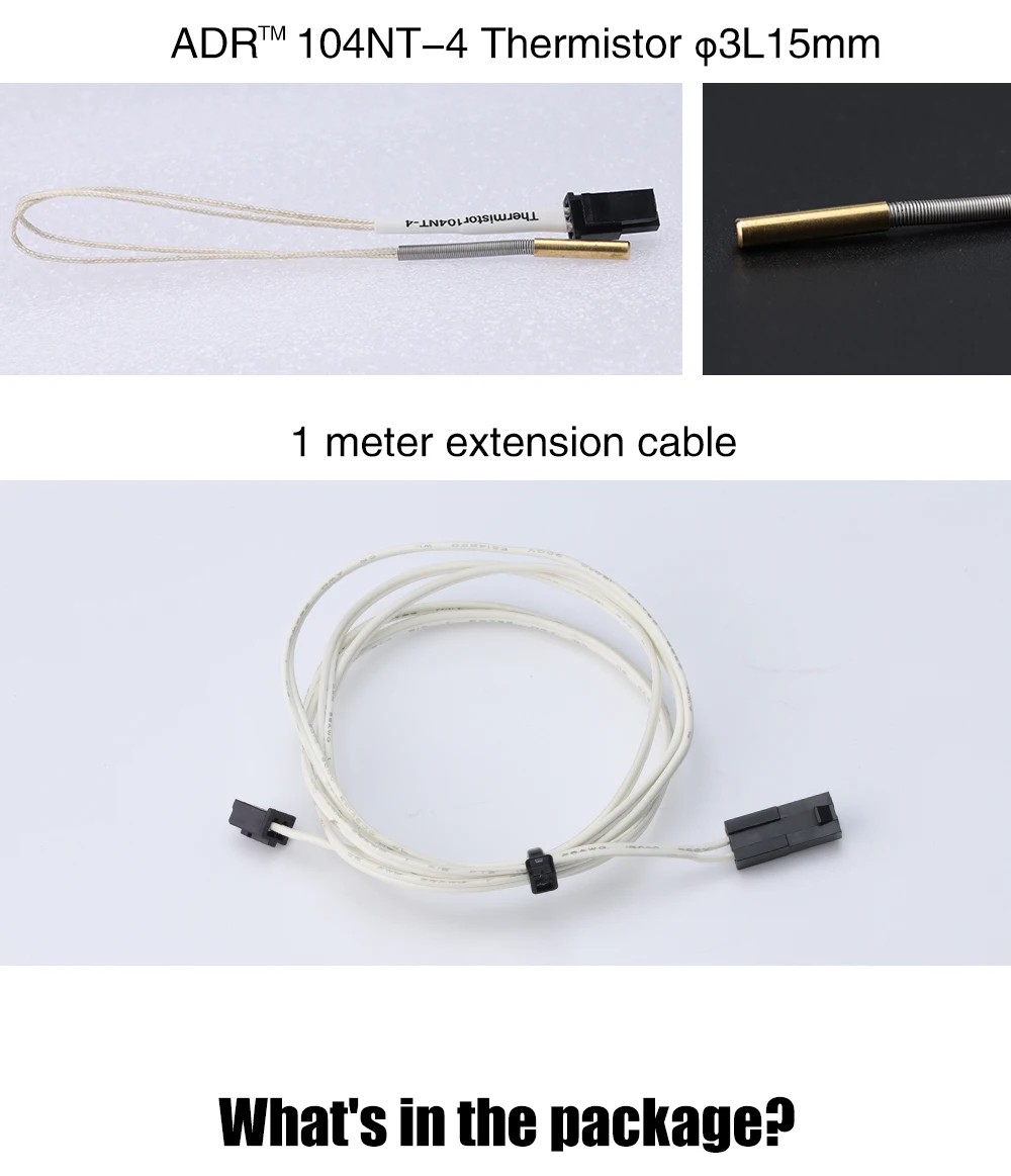 Trianglelab ADR ™ 104NT-4-R025H42G (104GT-2) Thermistor-Sensor, neue Standard-Mehradrig-Laser-geschweißte Leitungen, 3x15 mm, Metall M3 M4 – Detail 36