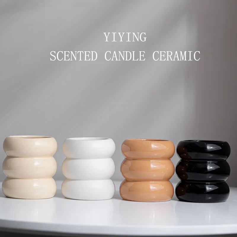 

Nordic Minimalist White Ceramic Candlestick Holder Wedding Table Living Room Household Candle Stand Home Art Ornament Decoration