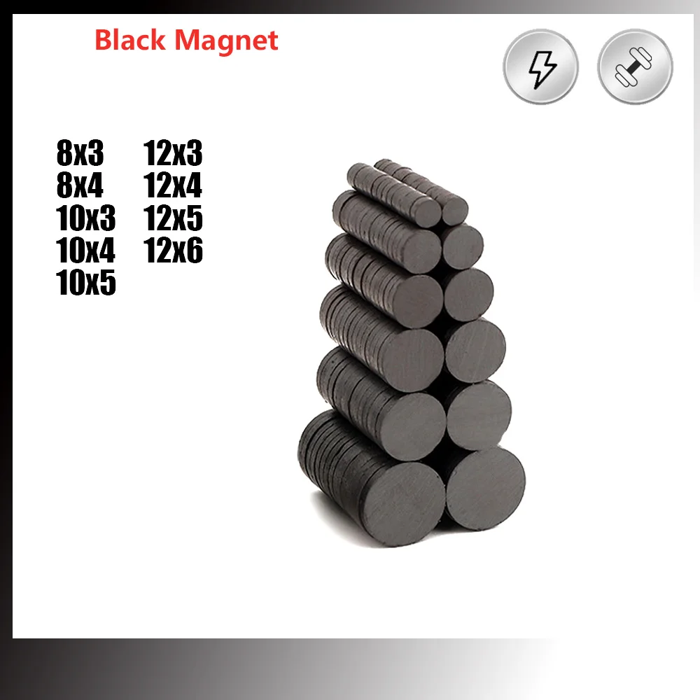 Round Magnets Dia 8mm 10mm 12mm Ferrite Ordinary Magnet Black Magnet Crafts Magnet Refrigerator Sticker DIY Magnet Patch