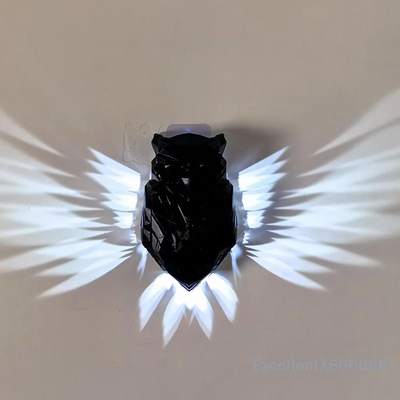 

Bird Wall Lamp Halloween Owl Eagle Shape Projector Modern Creative Atmosphere Sconce Light 3D Print Body Animal Lighting Lustre