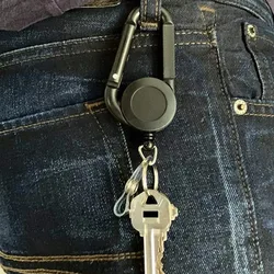 Cartão de identificação chaveiro cordão clipe chaveiro retrátil puxar nome tag recoil crachá cinto corda titular