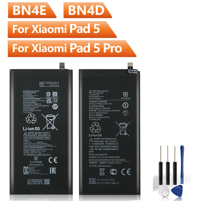 Replacement Battery BN4E BN4D For Xiaomi Pad 5 Xiaomi Pad 5 Pro Rechargeable Battery