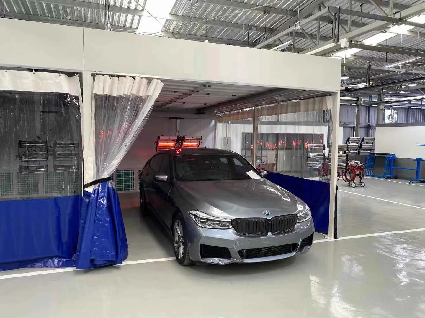 Hot Selling 7m 6.5m Car Spray Booth Preparation Bay Preparation Room PVC Curtain Car Painting Process Prep Station